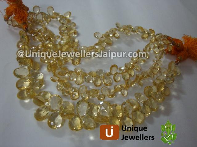Citrine Faceted Pear Beads